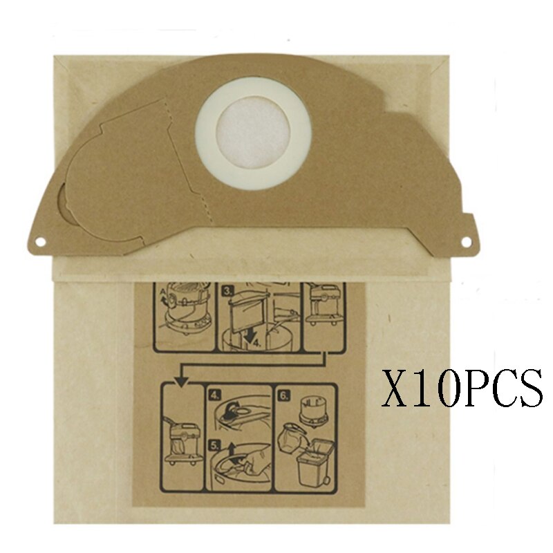Para KARCHER A2000 A2004 A2014 A2024 A2054 A2064 A2074 S2500 WD2200 WD2210 WD2240 de filtro de polvo de papel de espaã a: 10PCS