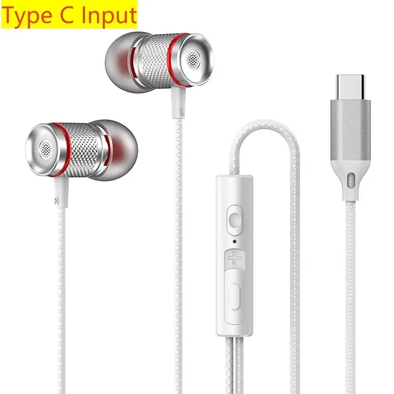 9D HIFI ciężki bas słuchawki douszne 3.5MM AUX/type-c słuchawki cyfrowe Stereo przewodowy zestaw słuchawkowy z mikrofonem słuchawki douszne dla Samsung Android: green