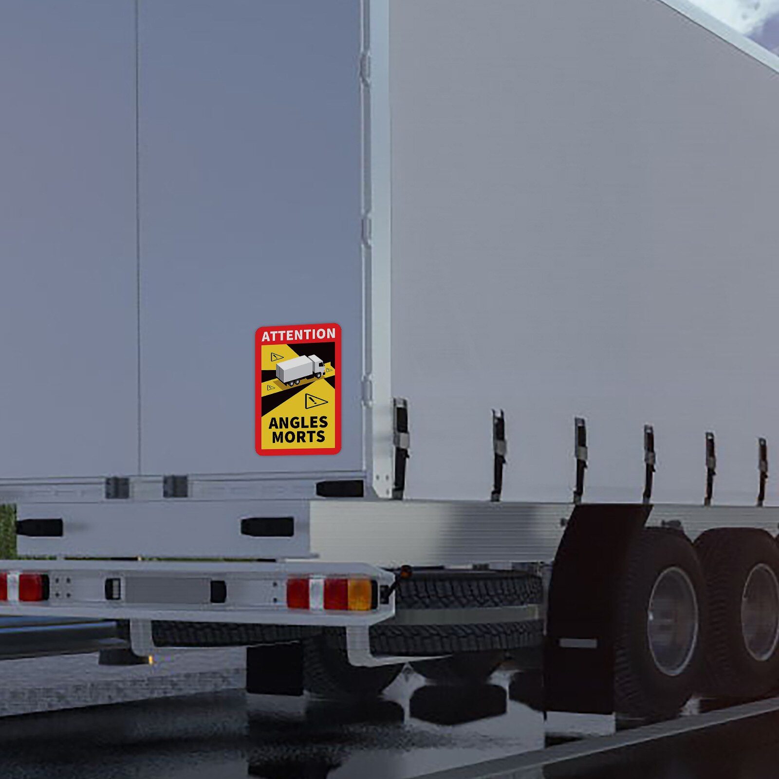 Pegatina impermeable de ángulos muertos para vehículos pesados, adhesivo para transporte diario seguro, l170 X H.250, aviso de Francia, # Y2