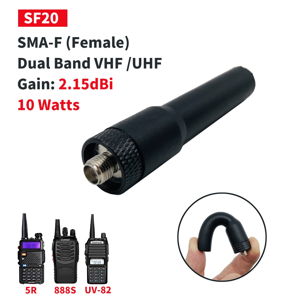 3 pçs mini antena walkie talkie SMA-F acessórios 10w banda dupla 144mhz/430mhz antena macia para baofeng UV-5R BF-888S DM-5R sf20