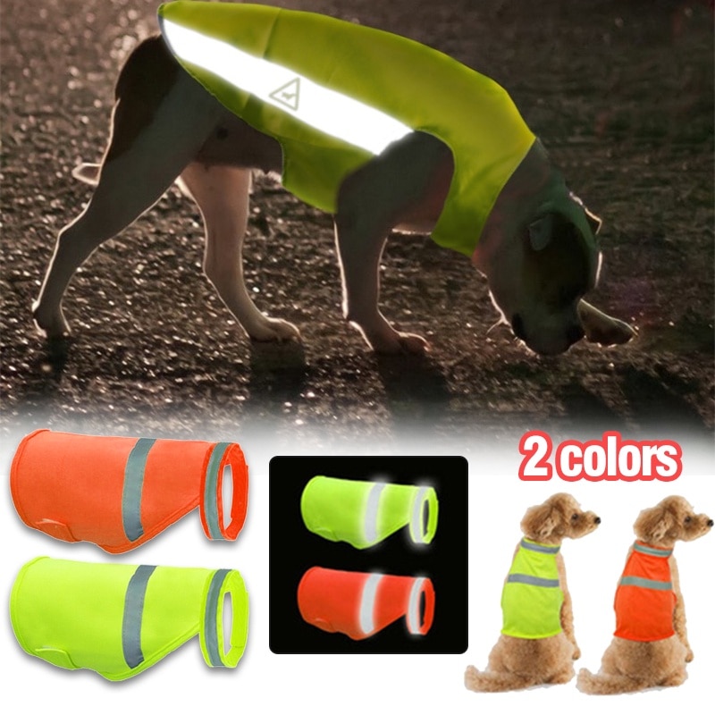 Dog Vest Reflective Clothes Night High Visibility Dog Safety Vests Lightweight Breathable Pet Outdoor Hiking Walking Jacket Coat