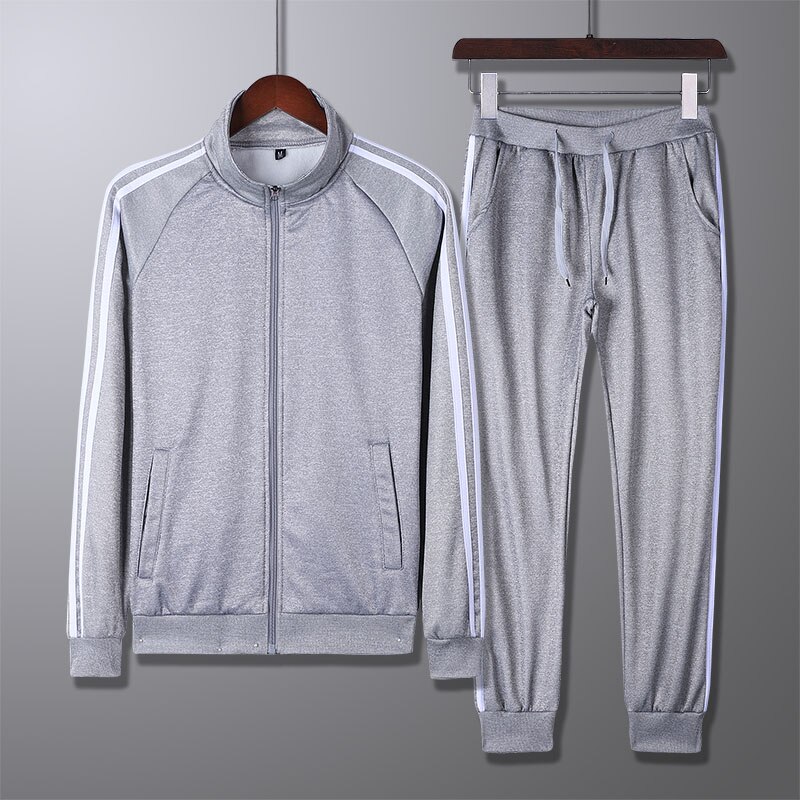 Ensemble de Sport en Polyester pour hommes, tricot, coupe Slim, coupe-vent, gymnastique, Jogging, , tenue de Sport pour étudiants