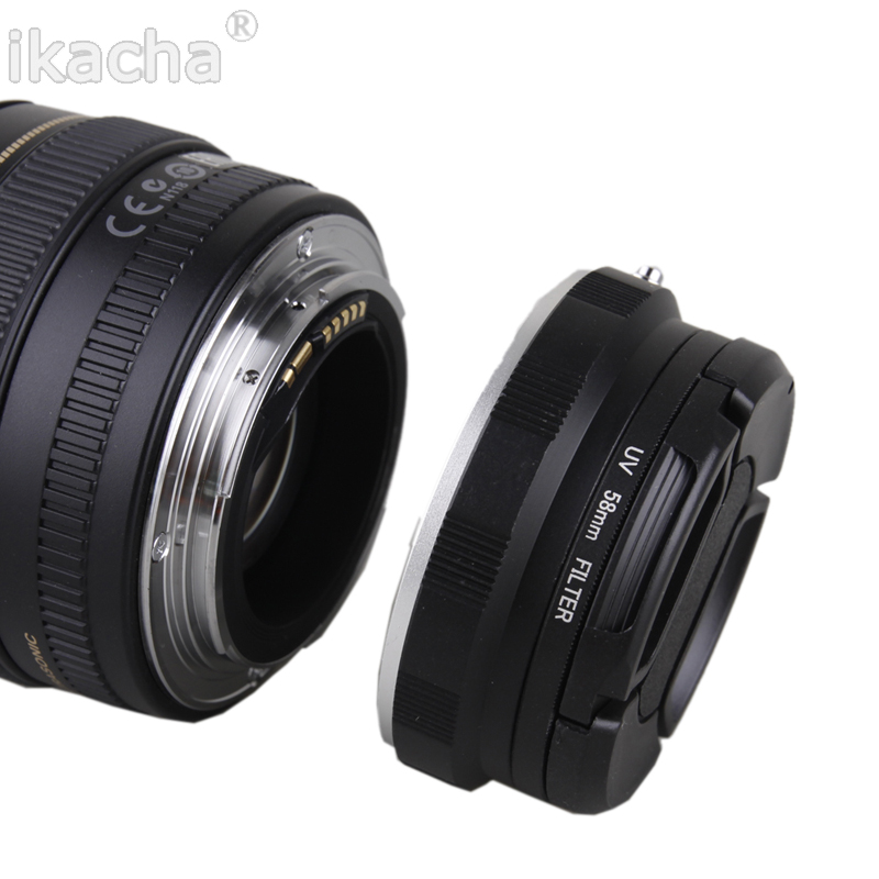 Caméra Macro objectif adaptateur inverse Protection Set pour Canon EOS 60D 70D 80D 600D 700D 750D 800D 1200D 100D 58mm filtre UV