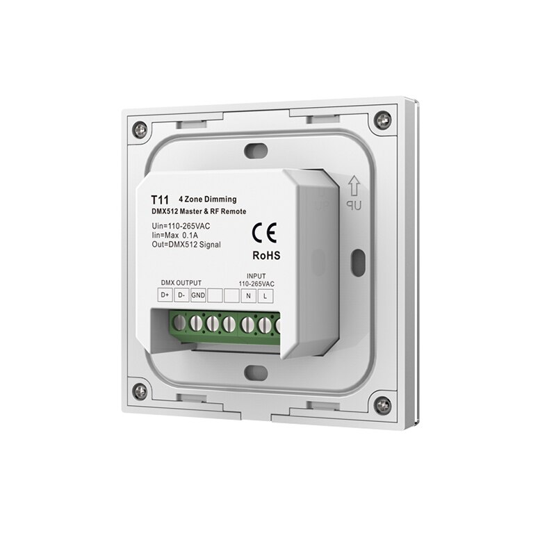 Tira dimmer led 230v 110v painel de toque, 4 zona wi-fi 2.4g rf remoto 12v único controle de tira colorida 8a, receptor sem fio