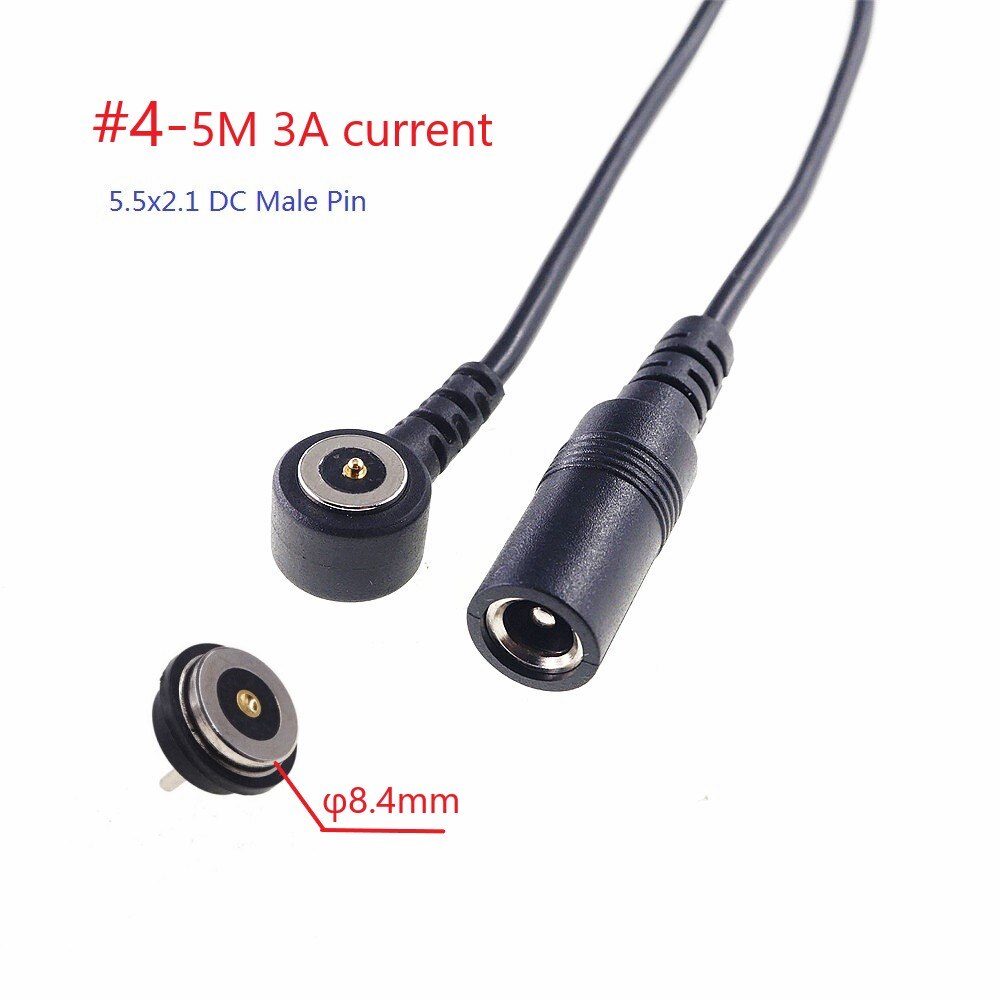 1 Set 8.5MM Diameter Magnetic Pogo Pin Connector Male Female 1 Pole Waterproof IPX7 Pogopin Board to Wire Power Charge 3A: DC5.5x2.1 Male