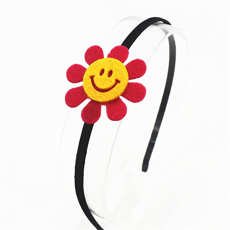 Diadema de girasoles para niña, diademas bonitas para niña, cinta para cabeza para el sol, accesorios para el cabello, aro de pelo de flores para niña: rose red smile