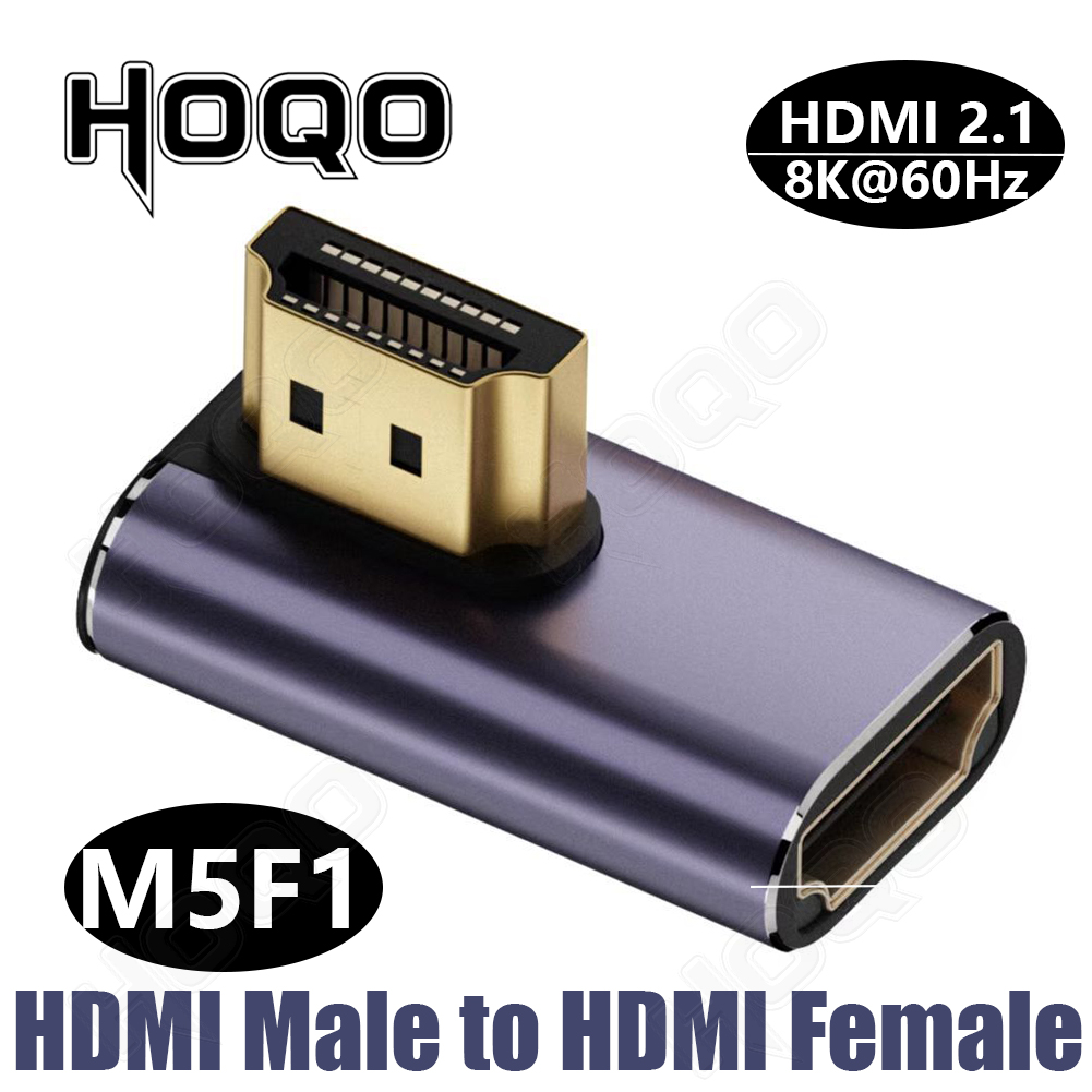 HDMI 90-Grad-Adapter, 8 K, 4 K, 270 Grad, HDMI-Adapter, Stecker auf Stecker/Buchse auf Buchse, nach unten rechts, linker Winkel, Keystone, klein, digital
