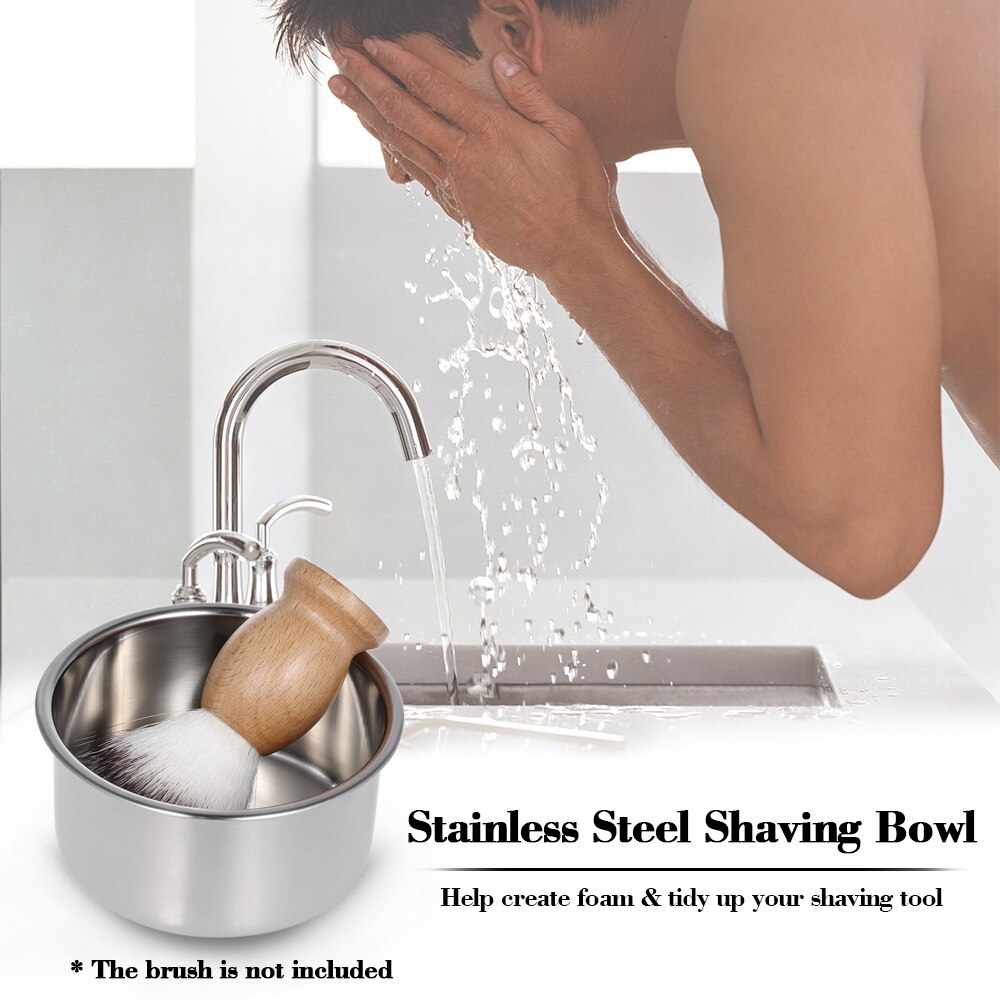 Stainless Steel Shaving Bowl Men's Soap Cup Shaving Mug Bowl Male Face Cleaning Soap Shaving Tool