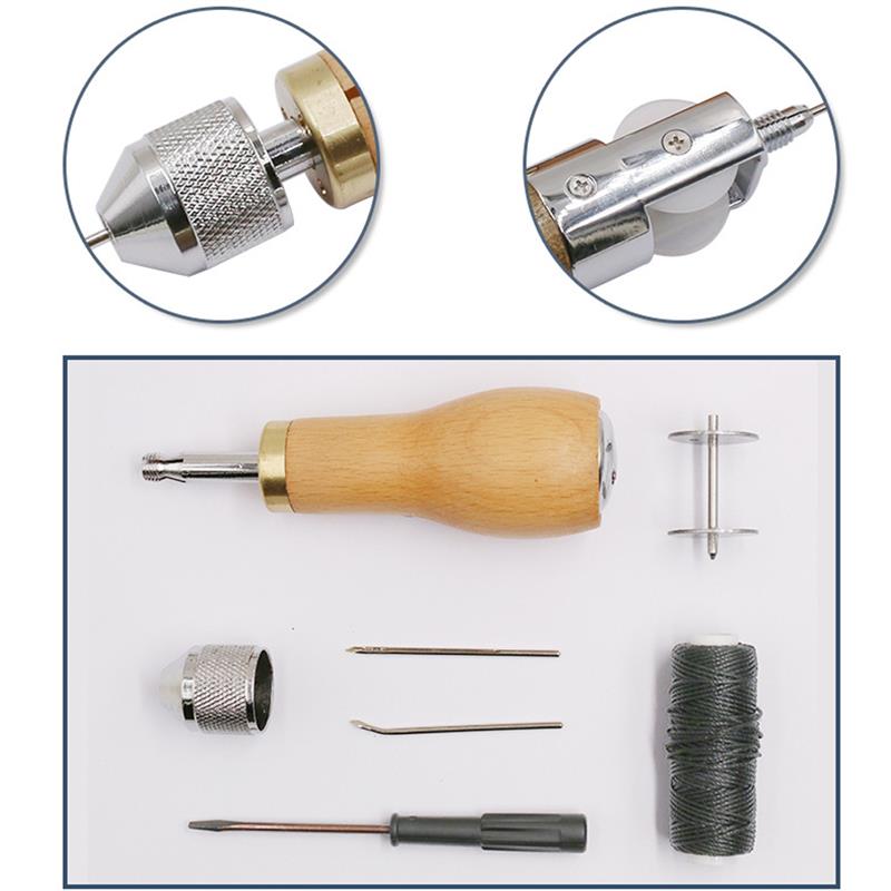 Metal + træ læder værktøj gør det selv hurtig stitcher syning syl værktøjssæt læder sejl & lærred reparation