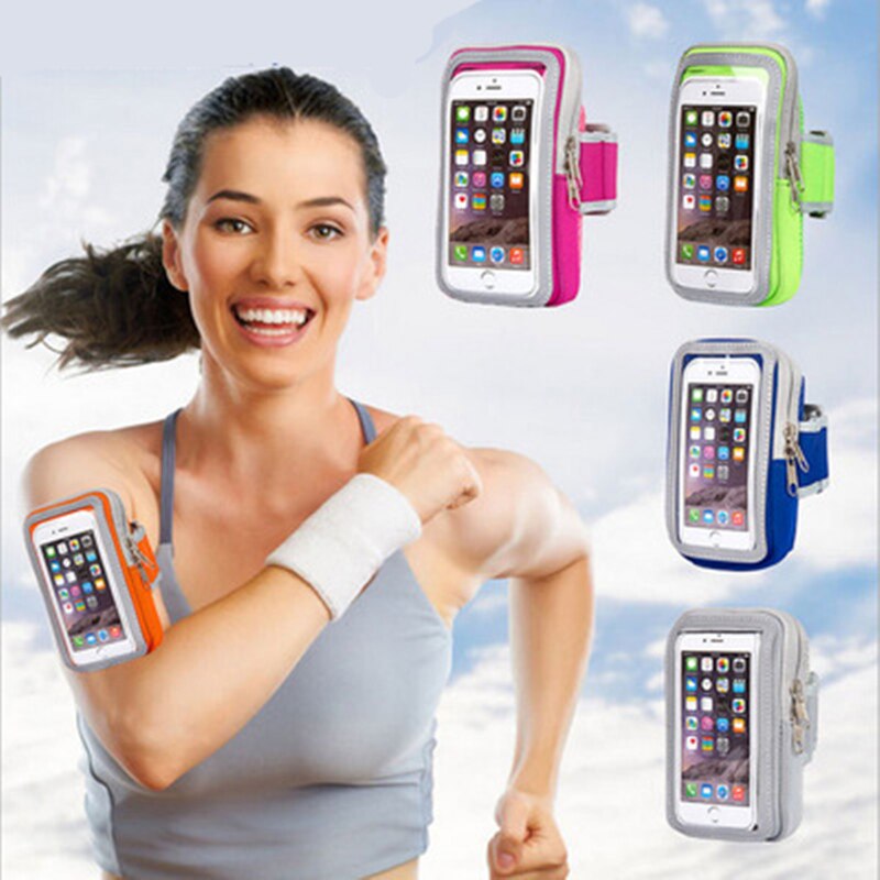 Cell Phone Holder Case Arm Band Strap with Zipper Pouch/Mobile Exercise Running Sport for Apple iPhone 6 7 8 iPod Touch Armband