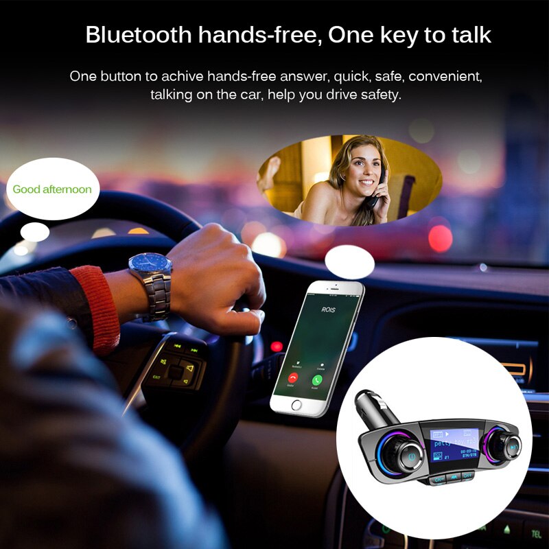 Vention Car Charger - Bluetooth 5.0 FM Transmitter - Dual USB Ports - QC 3.0 Fast Charging