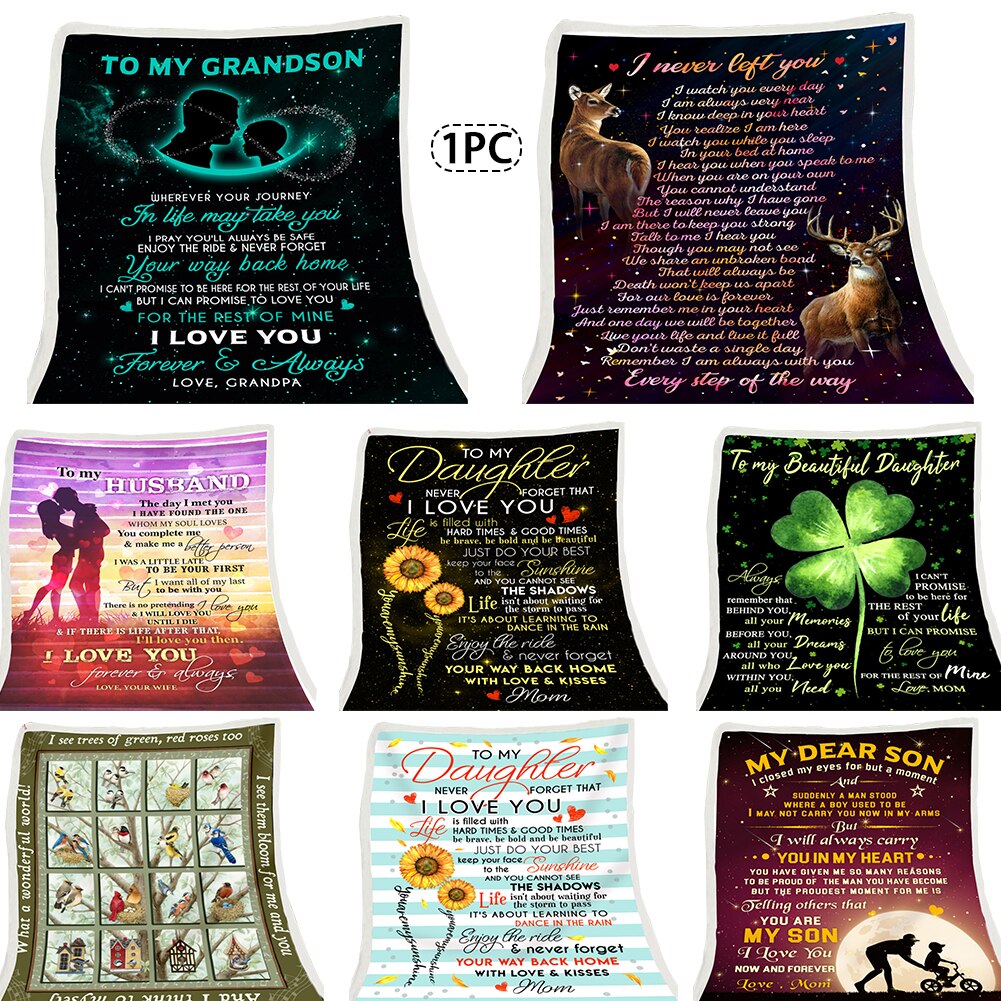 Sleeping Living Room Throw Blanket Envelope Print Winter Bedroom Washable Birthday With Inspirational Message Cozy Warm