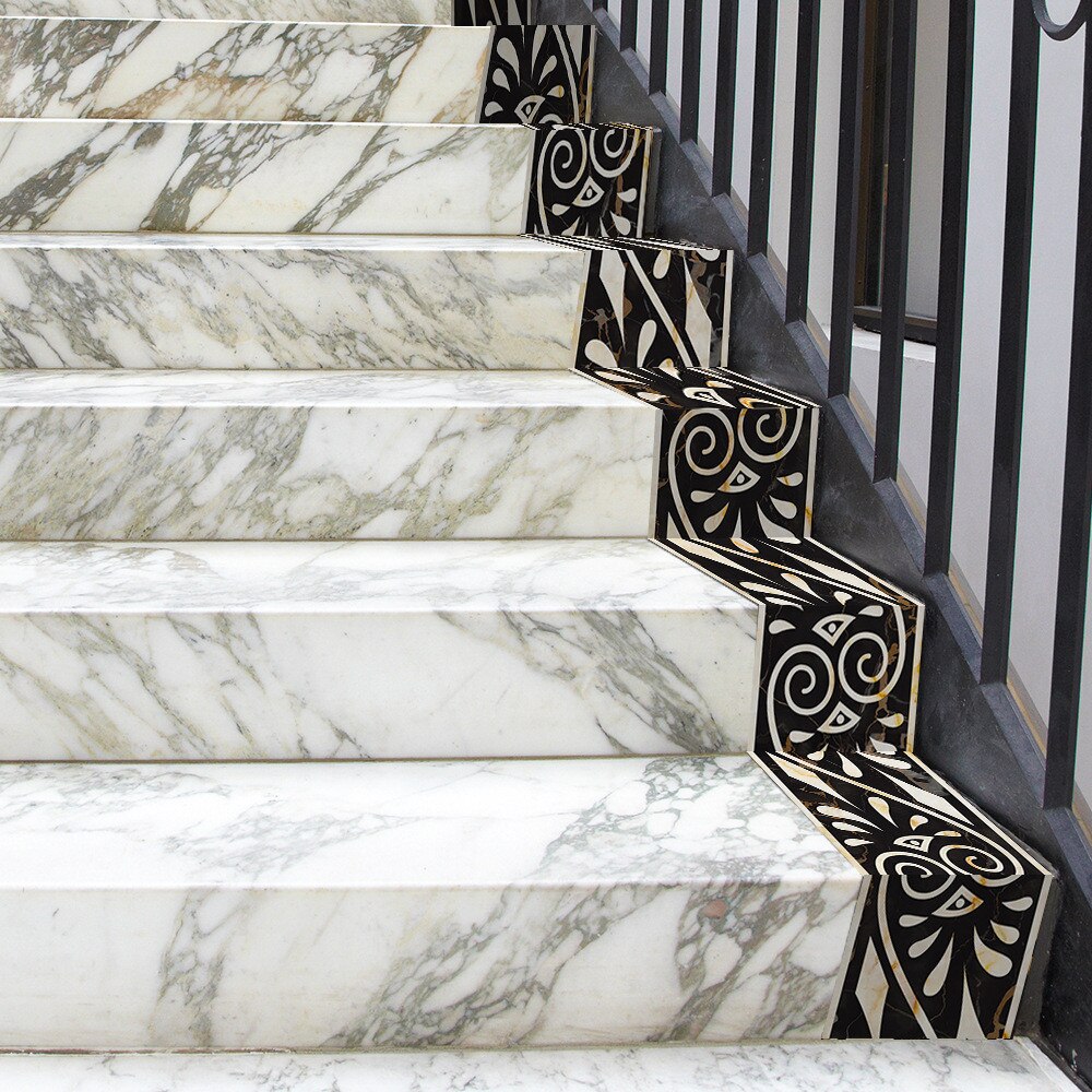 3d Marble Self-adhesive Greek Pattern Wall Stair Floor Border Tile Sticker Kitchen Bathroom Basin Baseboard Wall Sticker 2m