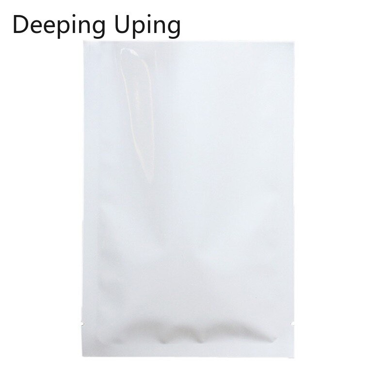 100Pcs Aluminum Foil Bags Open Top Vacuum Pouches Heat Seal Food Storage Candy Snacks Bag Mylar Foil Packaging Sample Bags White