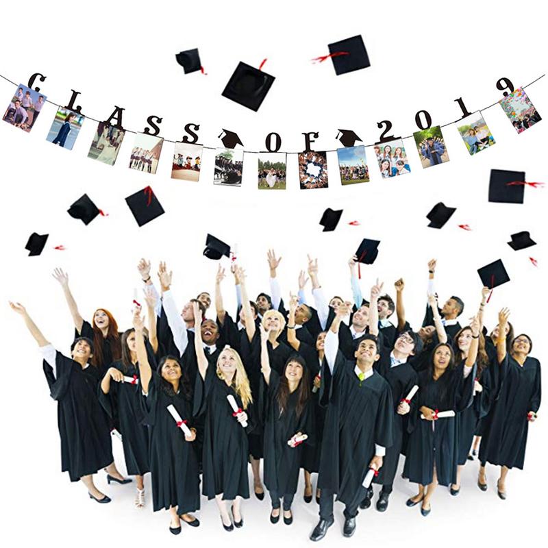 CONGRATULATIONS Banners Graduation Banners Class of Flags Photo Frame Banner Graduation Party Outdoor Indoor Decorations
