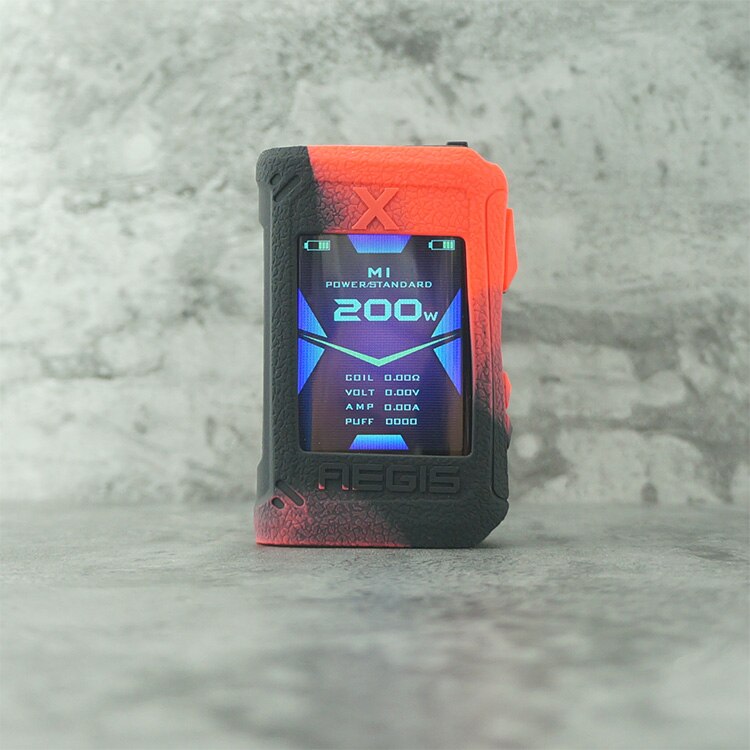 Protective Silicone Case Skin Cover Sleeve Wrap Shield for Geekvape Aegis X Mod 200W: Red in black