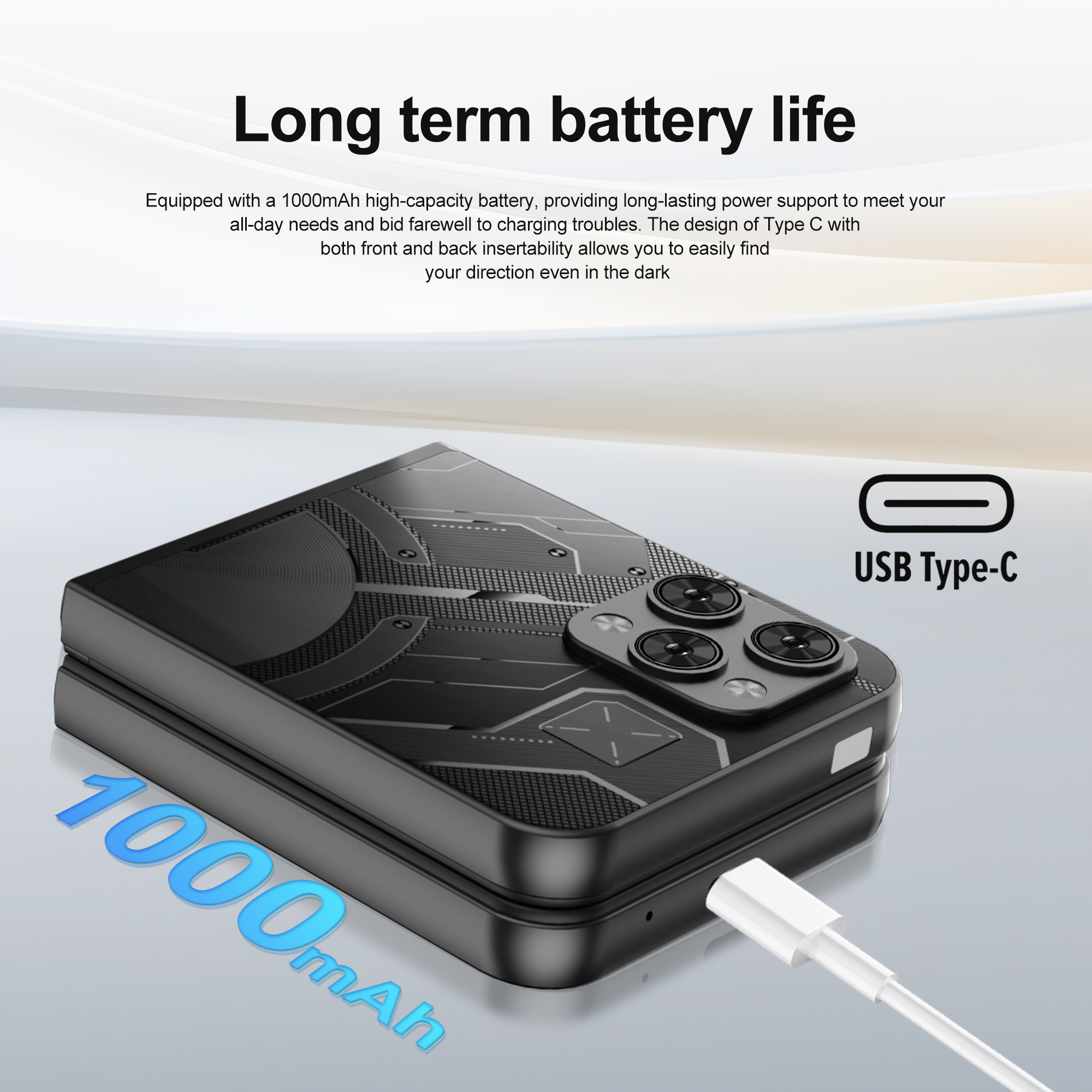 SERVO Flilo9 Składany Telefon Komórkowy Sieć 3G podwójny SIM czekaj Odtwarzacz MP4 Latarka radio FM Wyświetlacz 2.6" Składany Telefon Komórkowy Typ-C