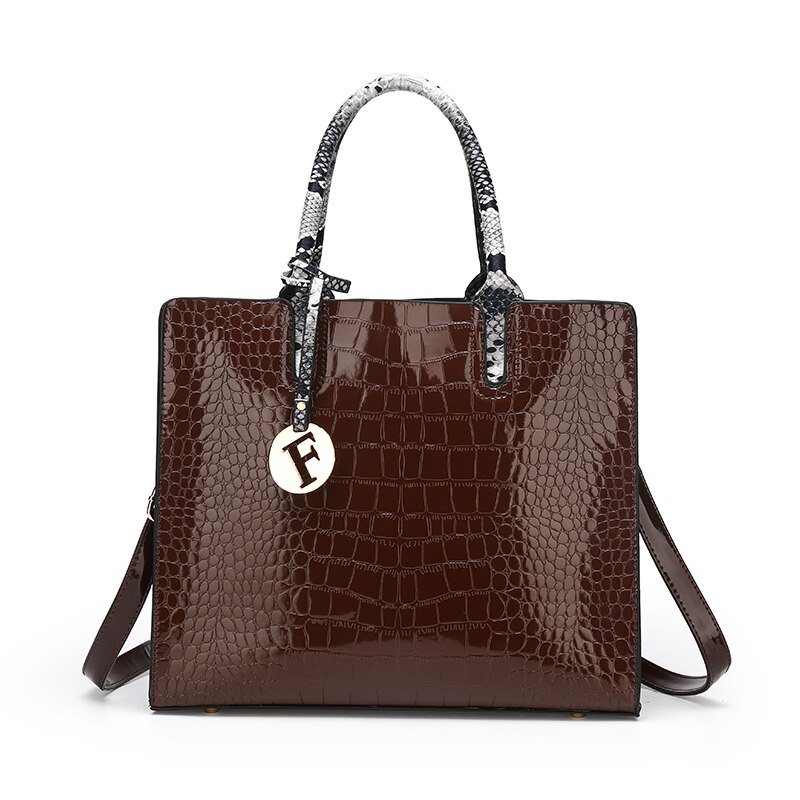 Women's PU Leather Handbag Set - 3 Piece Tote & Shoulder Bag - Large Capacity: Brown single bag