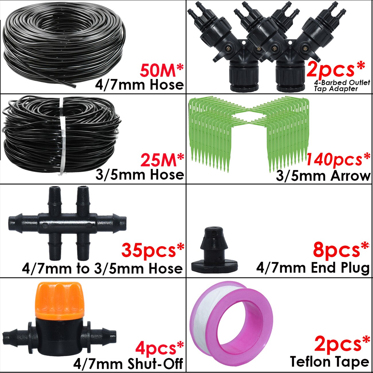 KESLA Garten Automatische Bewässerung Bewässerung Bausatz Ellenbogen Emitter Tropfen-System 4/7MM zu 3/5MM Schlauch für Bonsai Topf Blume Gewächshaus: dunkel Grau