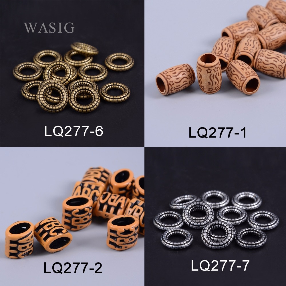 100 st plast dread dreadlock pärlor hår flätning flätning pärla unik retro stort hål rör ring hårförlängning smycken verktyg