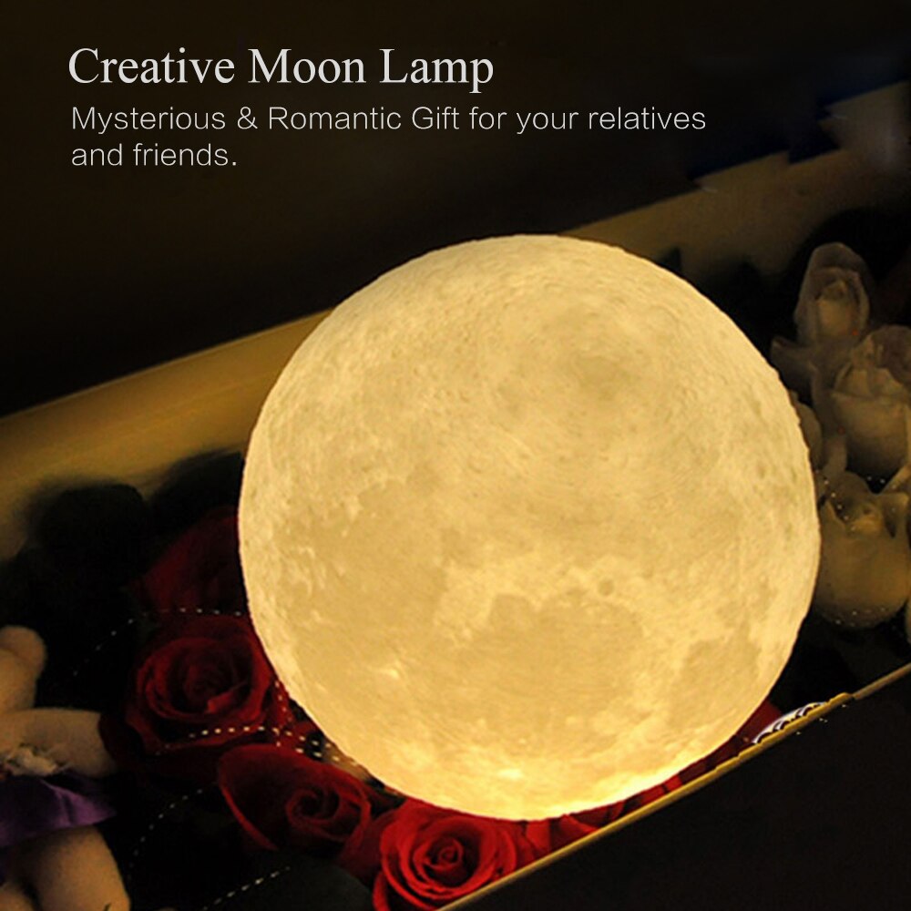 Aibecy USB Rechargeable LED 3D Printed PLA Home Decorative Lights Touch Control Brightness