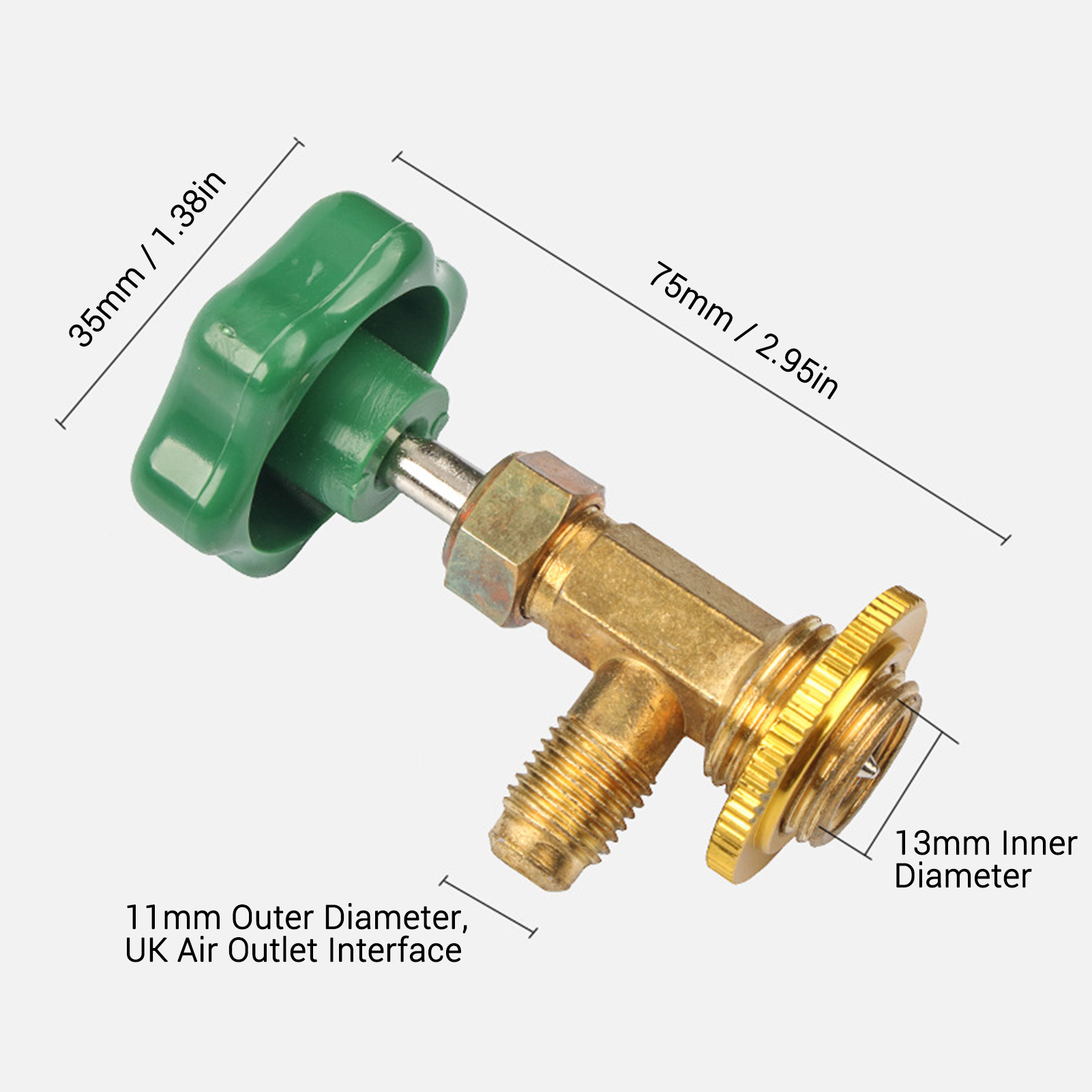Valve de perçage pour climatiseur, Valve de Charge ca, Valve ouverte de réfrigérateur pour R12/ R22/ R410/ R600a/R134A 11mm de diamètre extérieur UK