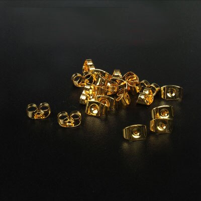 100 stks/partij Rubber Clear Earring Back Stopper Siliconen Ronde Earring Back Stoppers Bullet Butterfly Earring Back Stoppers: gold butterfly