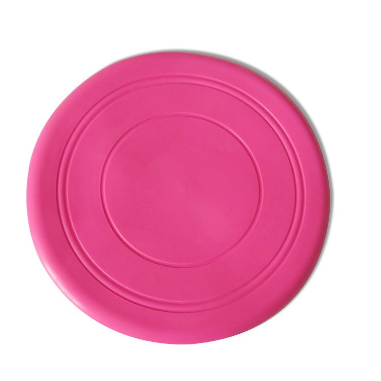 Divertido platillo volador de silicona perro gato juguete perro discos voladores resistente masticar cachorro entrenamiento interactivo para mascotas: Rosa