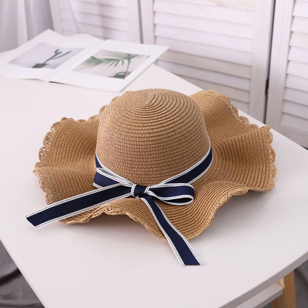 Chapeaux de soleil pour les femmes chapeau d'été chapeau de paille visière décontracté large bord disquette pliable solide été soleil plage chapeau T424: Khaki