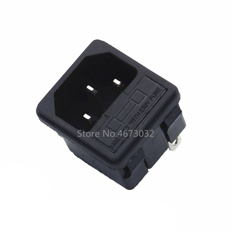 1 stk 250 vak 3 pin iec 320 c14 inngangskontakt plugg stikkontakt med rød lampe vippebryter 10a sikring holder stikkontakt: Elfenben