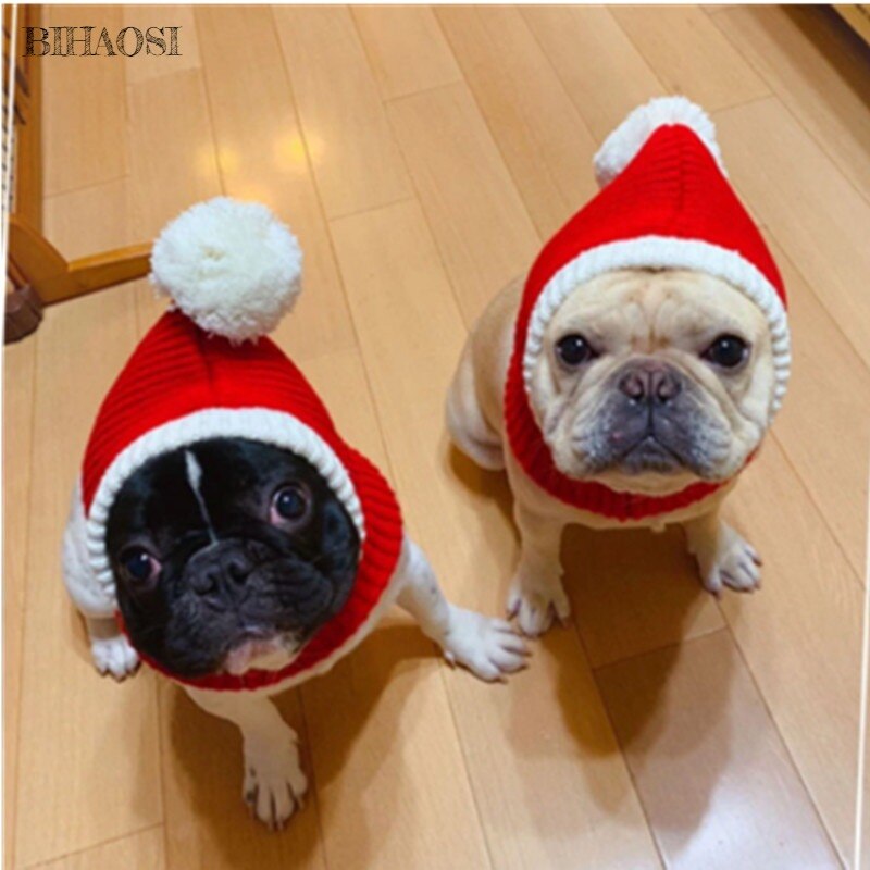 Herbst Winter Haustier Cosplay DIY Kappe Weihnachten Warme Kleine Katze Hüte Mops Hund Zubehör Für klein Mittel groß Hunde Kostüm Dekor