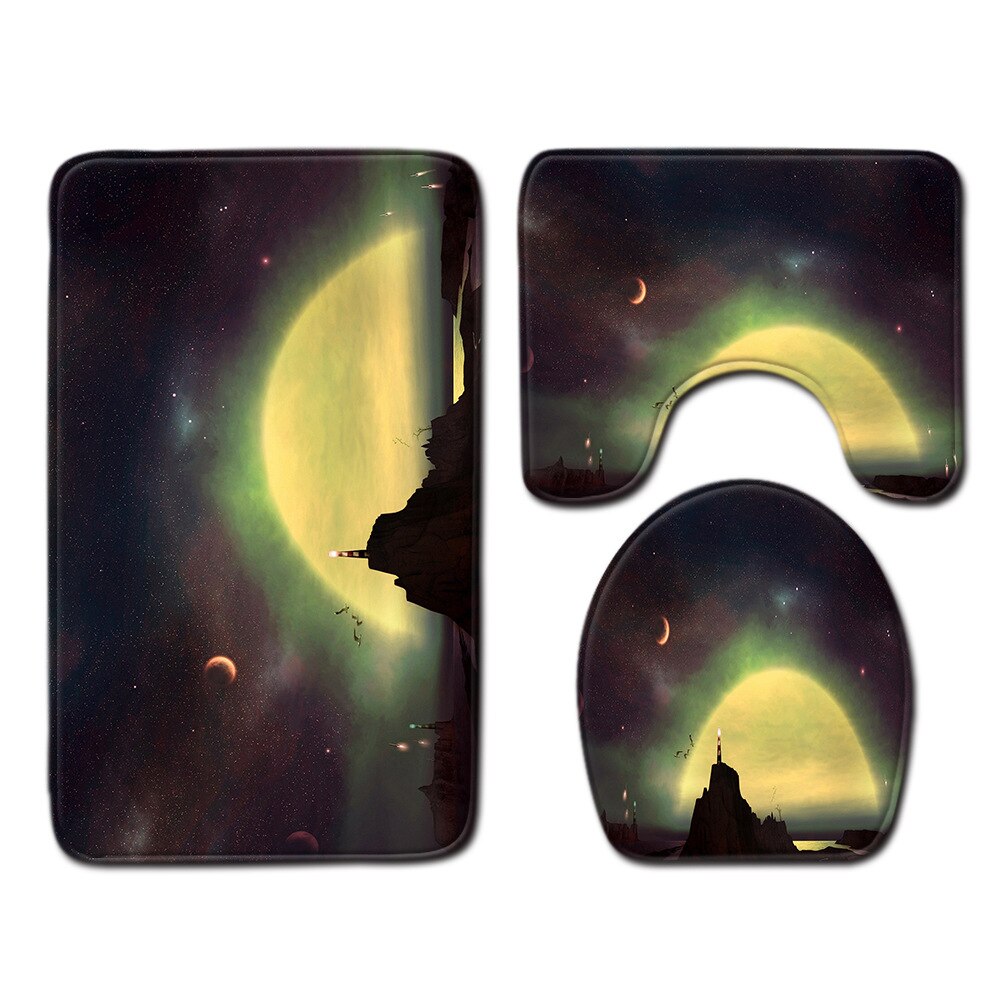 Ster badkamermat toilet driedelige set badmat badmat baddecoratie badkamertapijt badmatset: Q190910-a031