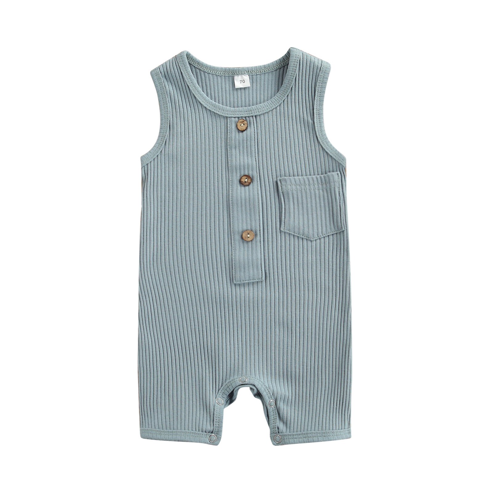 Sommer Art Baby Jungen Mädchen unisex Strampler Musselin ärmellos Neugeborenen Strampler Baby Kleidung Gesamt: Blau / 12m