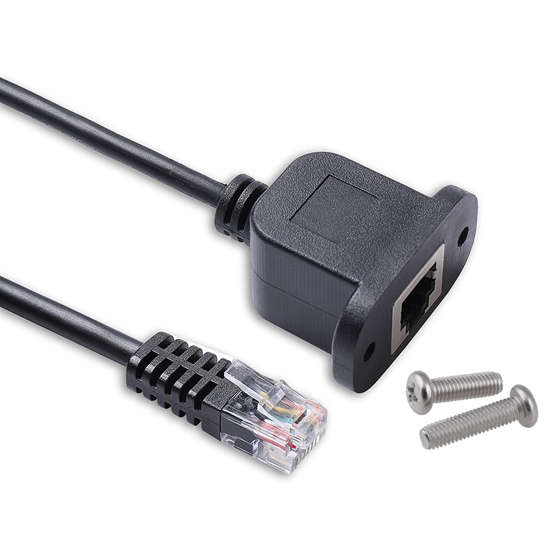 RJ11 RJ12 6P6C Montaje en panel hembra a cable de extensión macho 6P6C