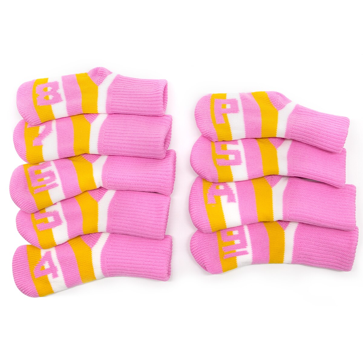 9Pcs Knitted Golf Headcover Covers Club Iron Golf Irons Head Covers Knit Long-neck Sock Style Golf Headcovers Washable
