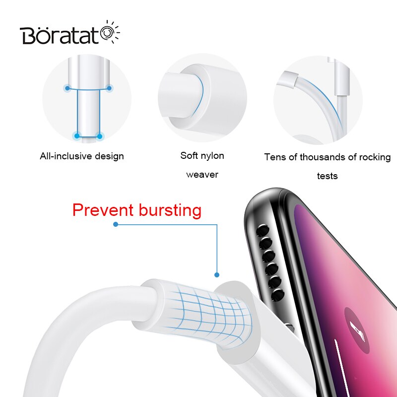 2M 2.4A szybka ładowarka kabel danych rodzaj-C kabel danych dla iPhone 11 / XR / XsMax / 8 Lampa błyskowa kabel ładowania kabel telefonu komórkowego