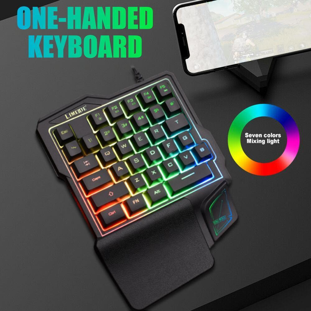 One-Handed Mechanical Gaming Keyboard RGB Backlit Portable PS4 For PC Keypad Mini Controller Gamer Game Gaming B0F1