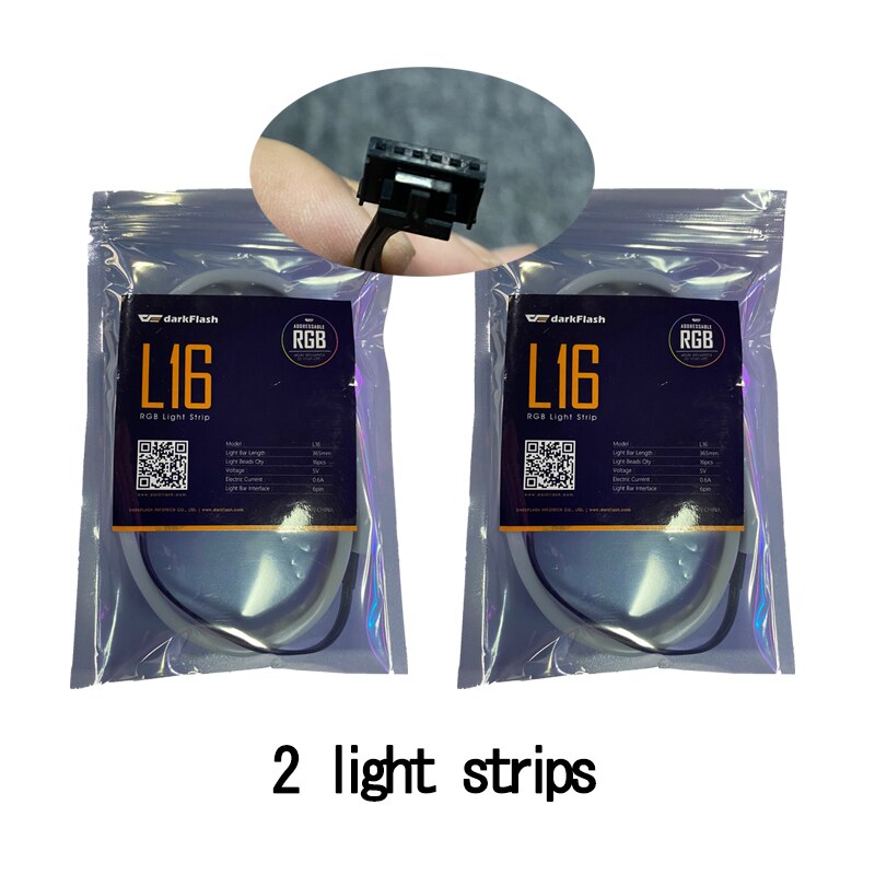 Darkflash – boîtier d&#39;ordinateur DR12 pro aura sync, refroidisseur, ventilateur ARGB, télécommande IR 120mm, barre lumineuse LED RGB: 2 light strips