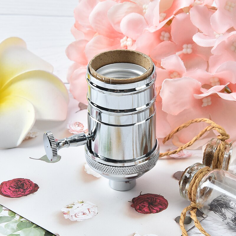 Industrielle retro anheng beslag glans lampeholdere armatur vintage lampe sokkel  e27 skrue pære base aluminium lampeholder: D