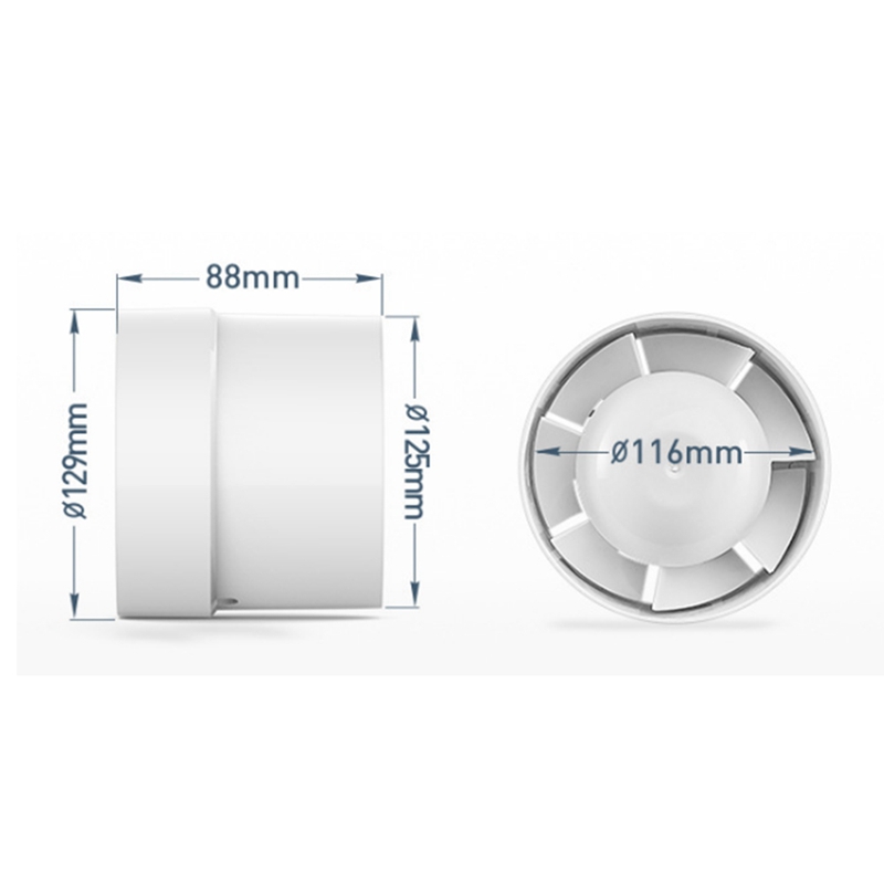 Round Exhaust Fan Duct Ventilator 220V Ventilation Vent Air Extractor for Window Bathroom Toilet Kitchen Booster
