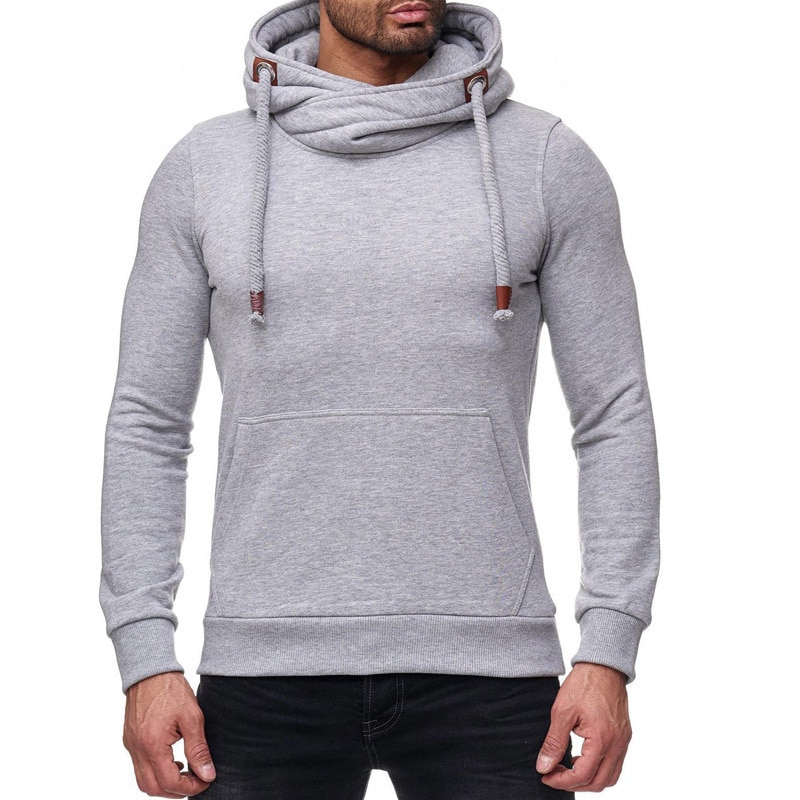 Autumn Winter Men's Hoodie Sportswear Sports Shirt Loose Coat Long Sleeves Solid Sports Sweater: XXXL / gray