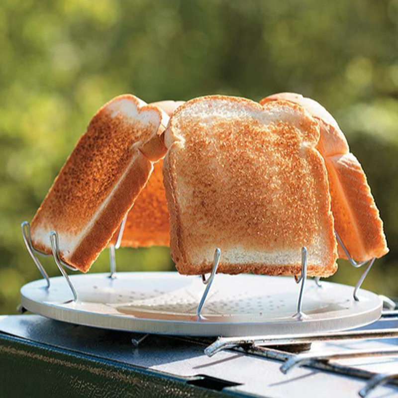 Tostadora portátil Simple de acero inoxidable, tostadora para acampar al aire libre, tostadora portátil plegable, horno multiusos, parrilla para acampar