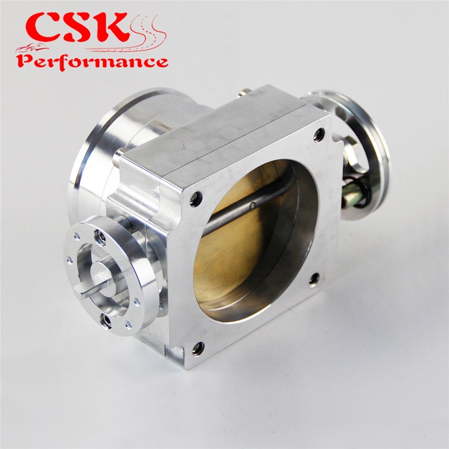80mm 3,15 "rendimiento del cuerpo del acelerador colector de admisión Billet aluminio alto flujo negro/azul/plata: Silver