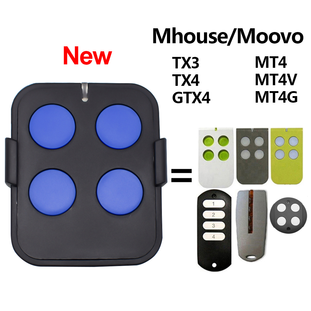 Mando a distancia MHOUSE GTX4 para garaje, 2 piezas, para MHOUSE GTX4, TX3, TX4, GTX4C, MOOVO MT4, MT4V, MT4G, mando a distancia, transmisor de 433,92 MHz