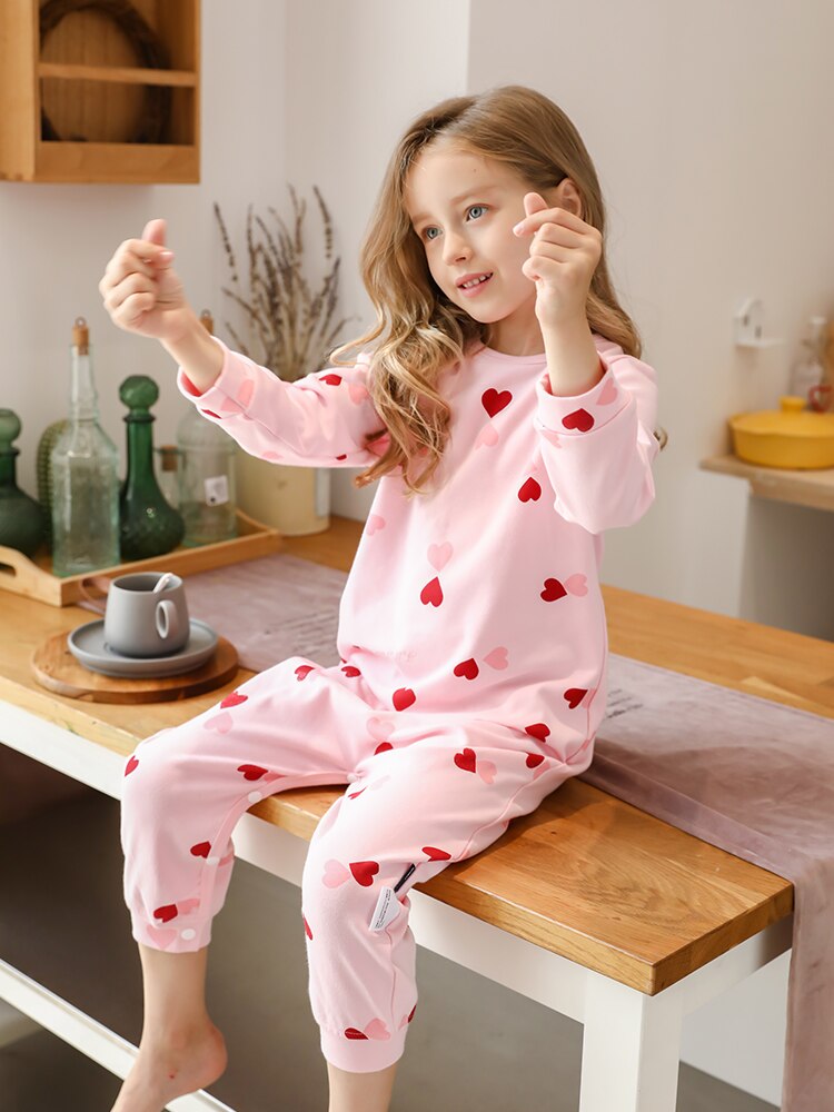 Ihana yksiosainen haalari pyjamat tytöille pehmeä puuvilla lämmin pitkähihainen yöpuku syksy talvi lasten yöasut kotivaatteet