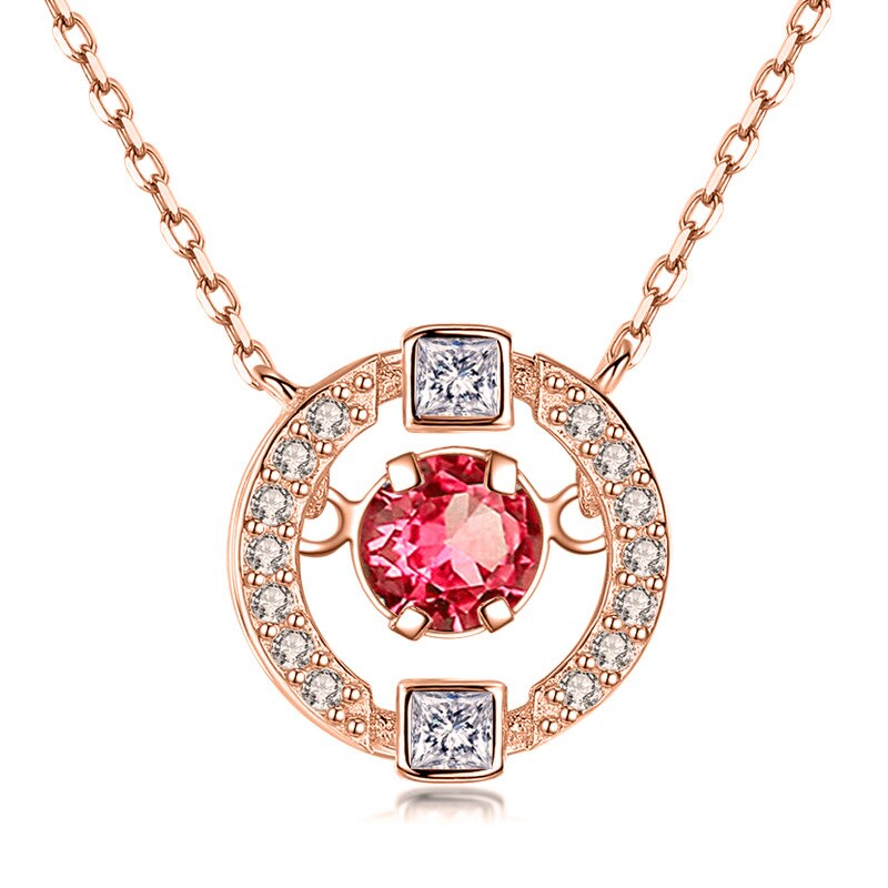 Squisito Della Collana Dei Monili di 4 Colori Facoltativi delle Donne di Cerimonia Nuziale di Cristallo Clavicola Catena Del Pendente del Regalo di san Valentino: RoseGold rosso