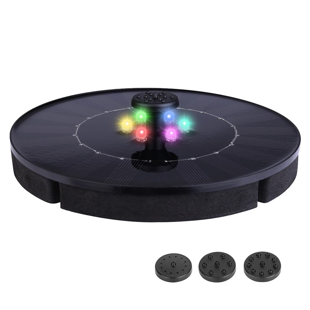 Led Solar Fontein Zwembad Vijver Waterval Fontein Tuin Decoratie Drijvende Zonne-energie Water Fontein Met Licht Zonnepaneel: colorful light