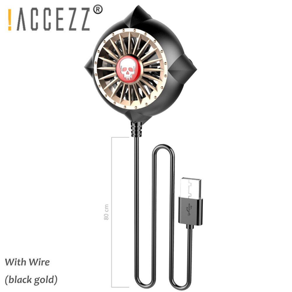 ! ACCEZZ Radiator Gaming Draagbare Ventilator Mobiele Telefoon Cooler Koellichaam Led Voor Iphone 11 Pro Max 8 7 6 Xiaomi universele Cooling Pad: With wire