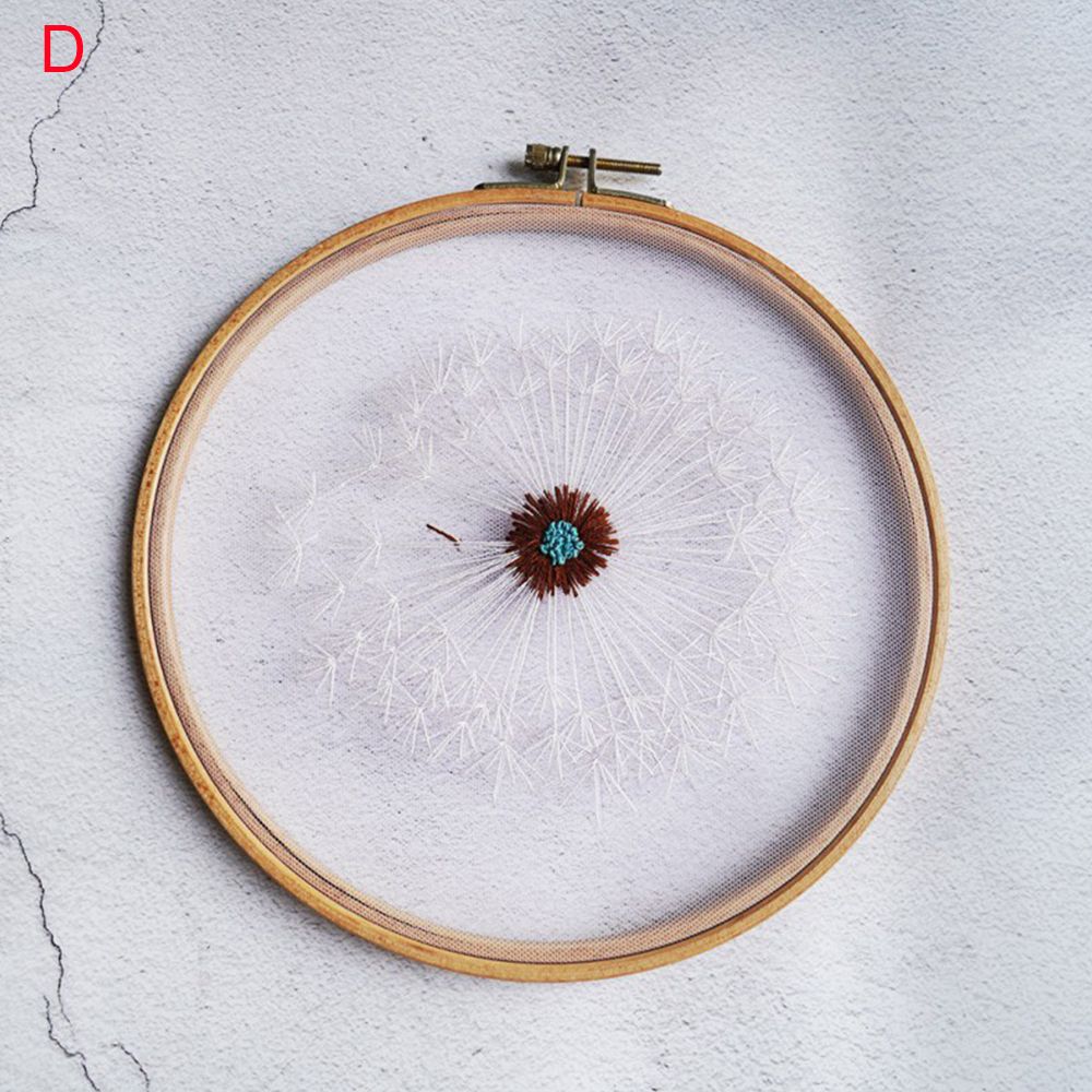 DIY Embroidery Flower Landscape Handwork Needlework for Beginner Cross Stitch kit Ribbon Painting Embroidery Hoop Home Decor: B-D