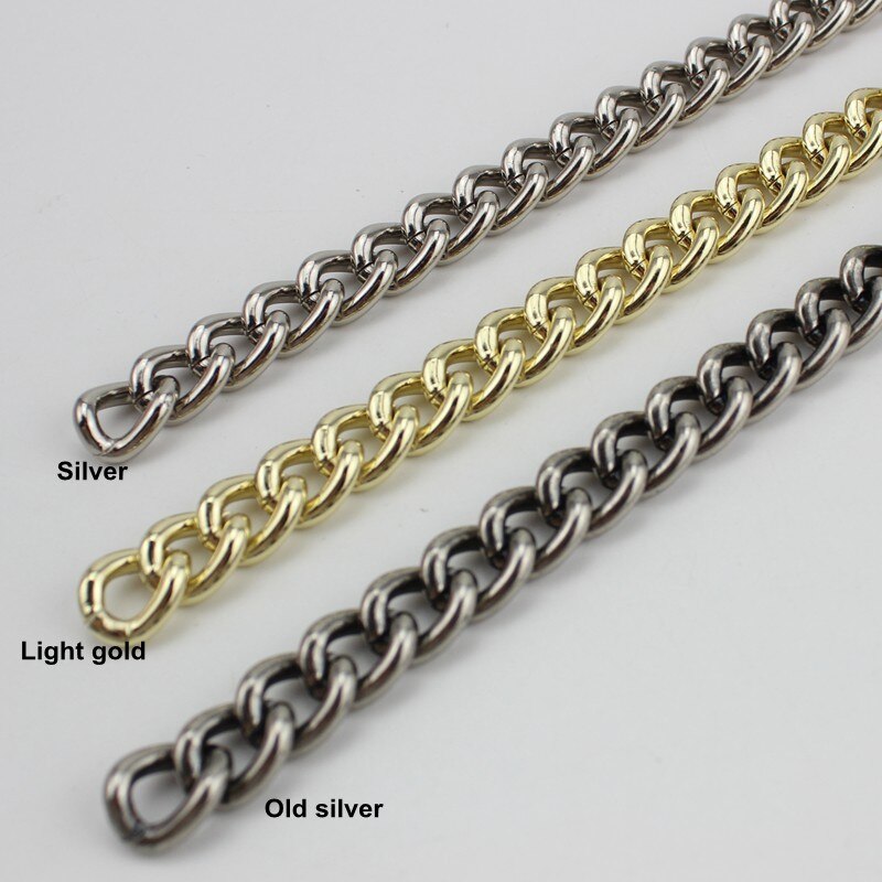 10 meters 5 meters 6 colors 4.0mm Line 13mm Roller metal light aluminum chain for hand bags long strap replacement